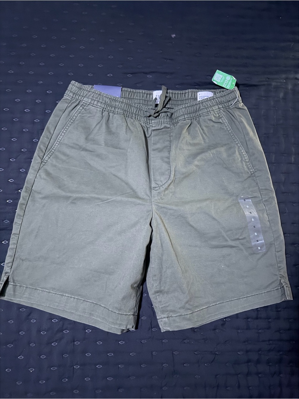 Gap Men's Olive Green Elastic-Waist Casual Shorts